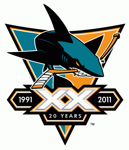 San Jose Sharks 2011 Anniversary Logo iron on transfers for clothing version 2